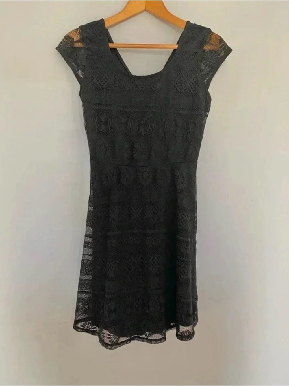 Xhilaration Black Lace Overlay Dress Size Medium Juniors